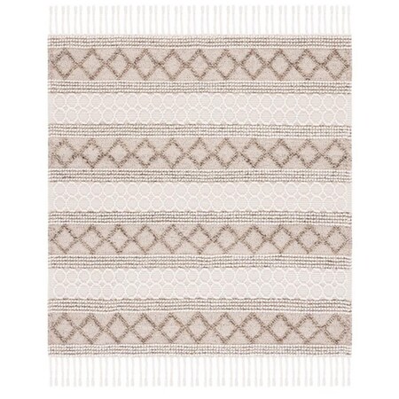 Safavieh 6 x 6 ft. Natura Square Hand Woven Rug Ivory & Brown NAT337A-6SQ